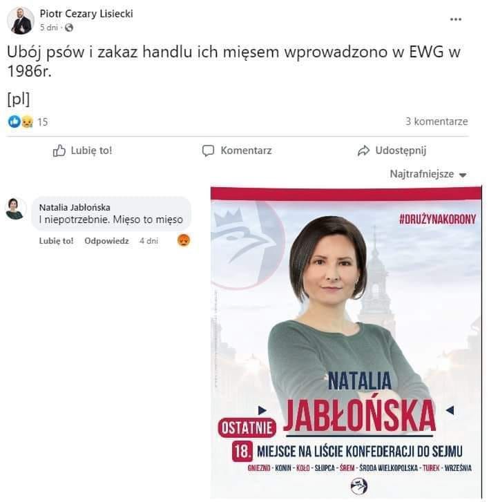 Komentarz Natalii Jabłońskiej o uboju psów