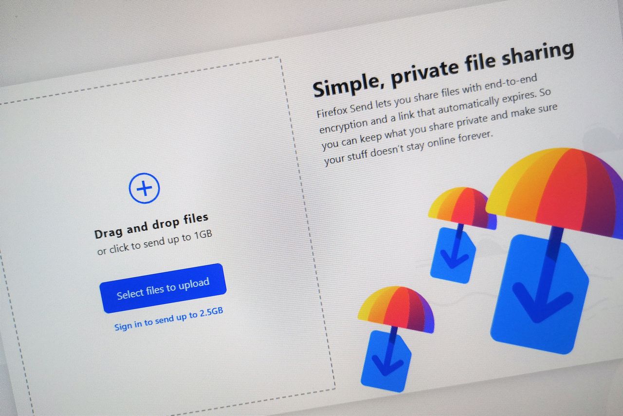 Firefox Send opuścił program Test Pilot