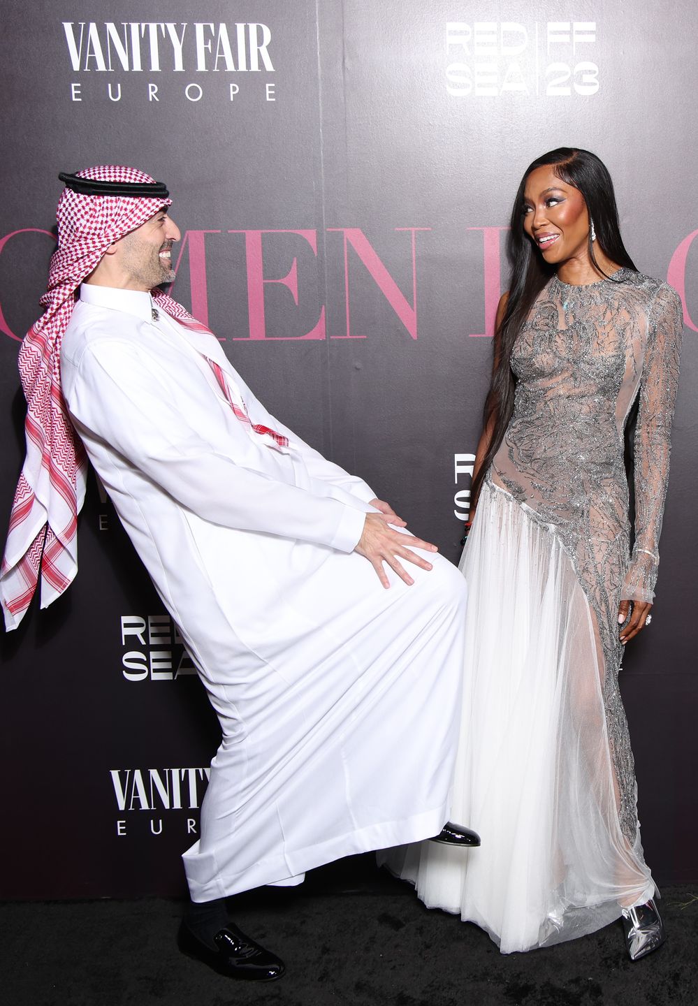 Naomi Campbell na gali w Arabii Saudyjskiej. Co za kreacja!