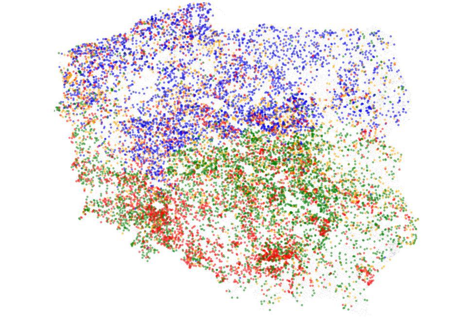 Fascynujące mapy! Zobaczcie rozmieszczenie końcówek nazw miejscowości w Polsce