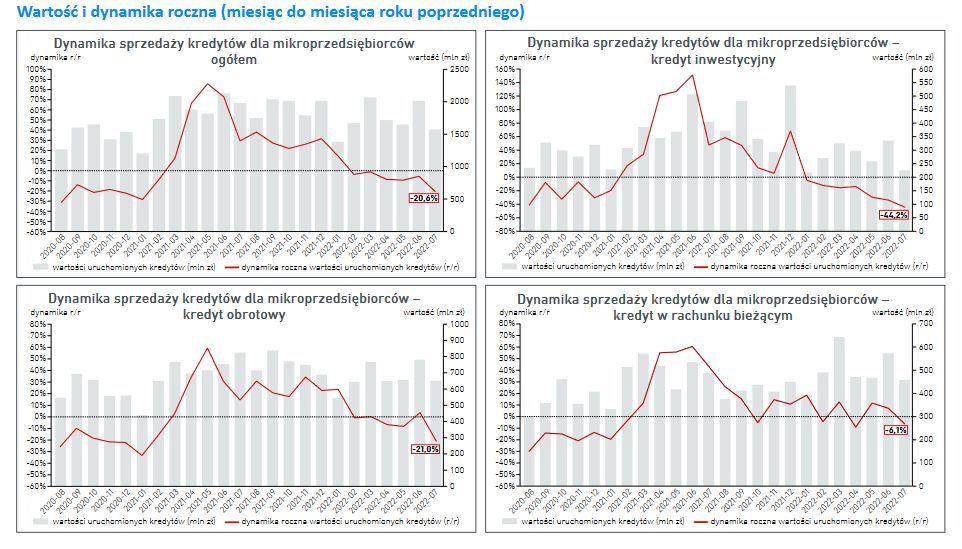 Biuro Informacji Kredytowej: sprzedaż kredytów dla mikrofirm w lipcu 2022 r.