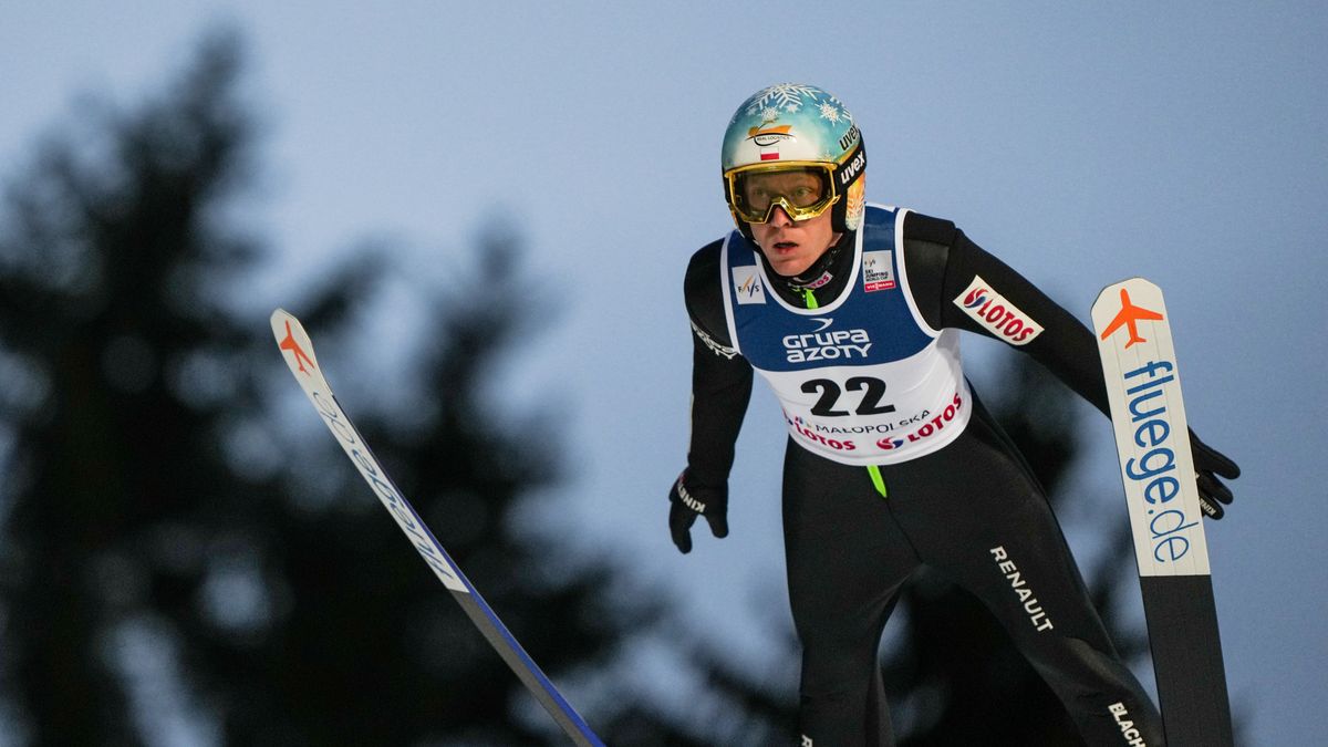 ZAKOPANE, POLAND - 2022/01/14: Stefan Hula seen in action during the training session of the FIS Ski Jumping World Cup. (Photo by Filip Radwanski/SOPA Images/LightRocket via Getty Images)