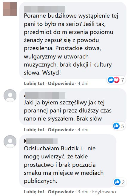 Komentarze oburzonych słuchaczy na facebookowym profilu Trójki 