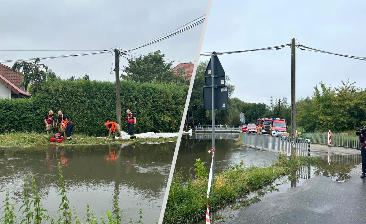 Akcja strażaków w Warszawie. Przerwany wał na potoku w Wilanowie