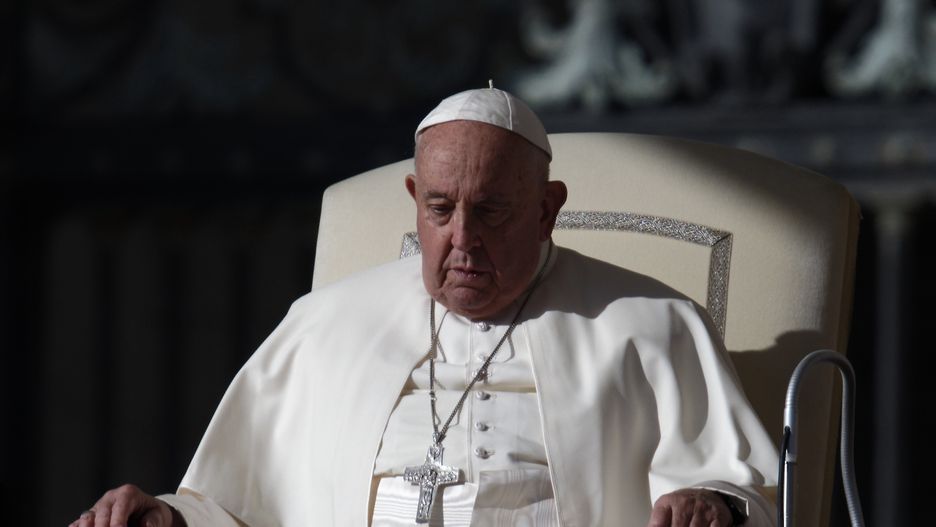 Pope Francis attends the weekly general audience at St Peter's Square in The Vatican on October 30, 2024. (Photo by Massimo Valicchia/NurPhoto via Getty Images)
