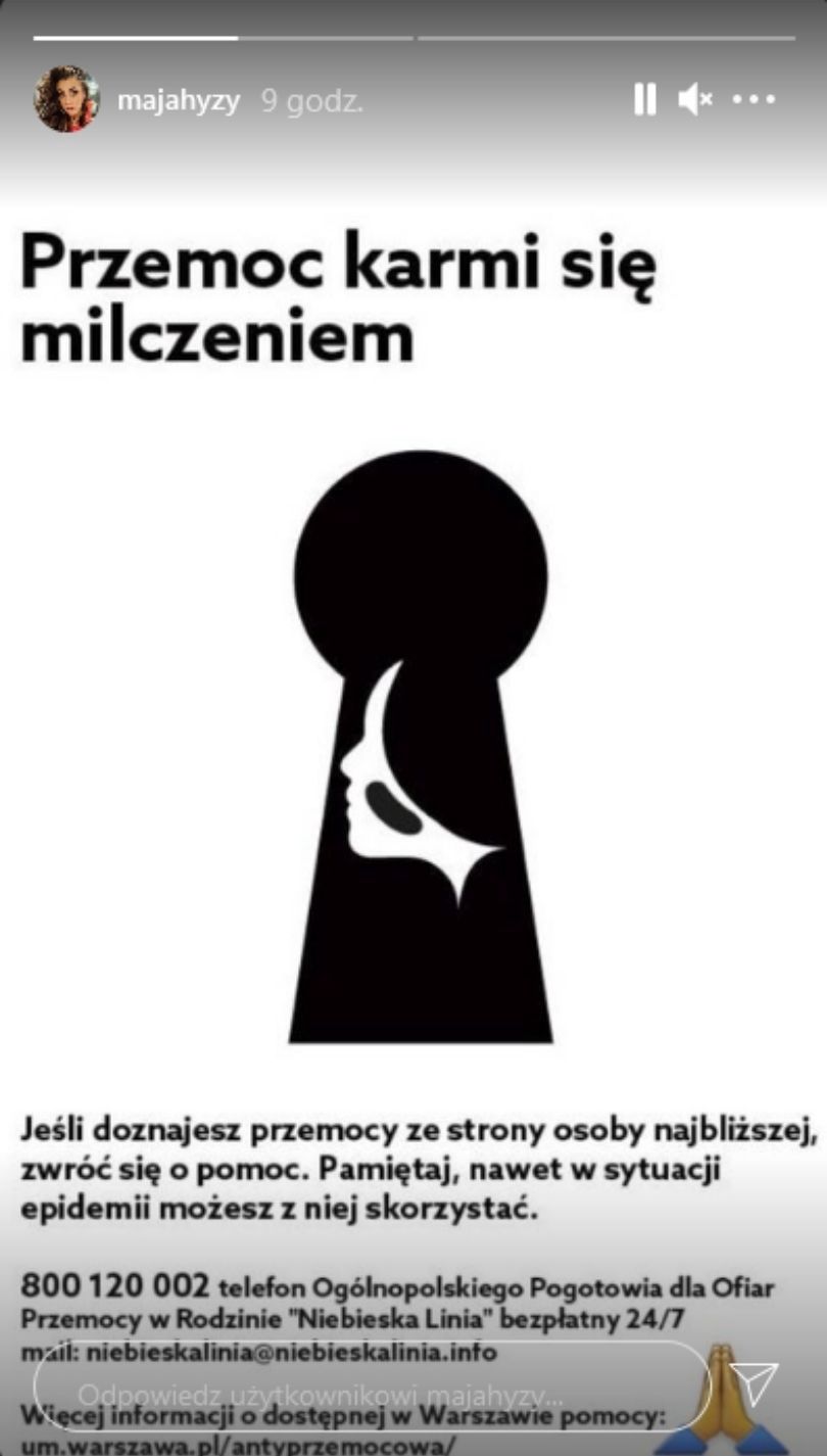 Maja Hyży udostępnia plakaty o przemocy