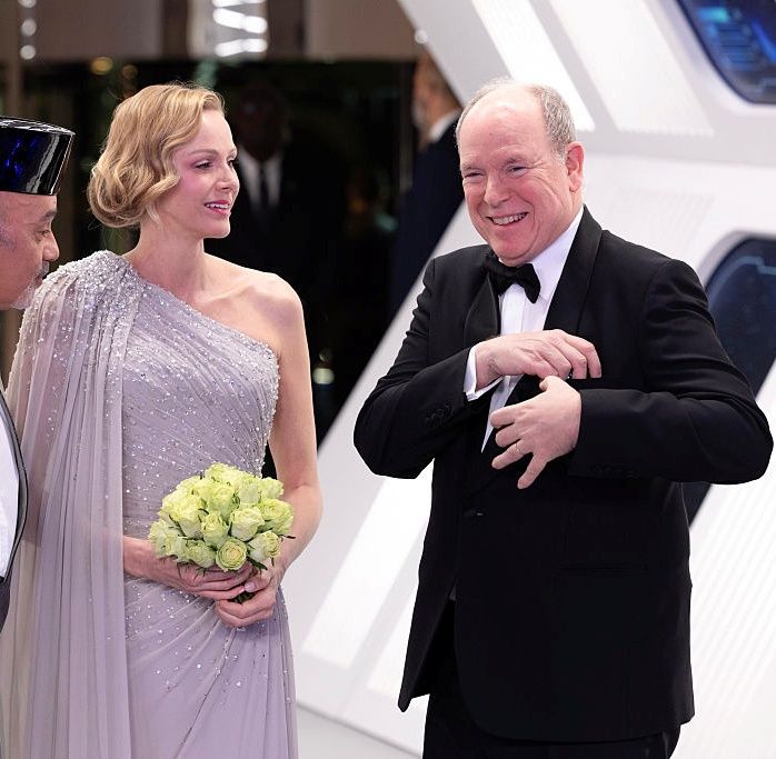 Księżna Charlene i książę Albert na balu