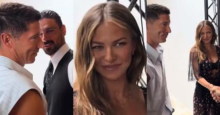 Tymczasem za kulisami pokazu Dolce&Gabbana: Anna Lewandowska posyła ZALOTNE SPOJRZENIE Michele Morrone (WIDEO)