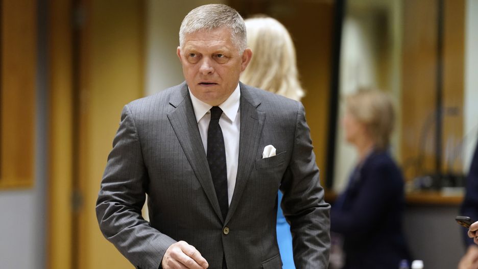 BRUSSELS, BELGIUM - JUNE 26:  Prime Minister of Slovakia Robert Fico attends the European Council meeting on June 26, 2025 in Brussels, Belgium. Leaders from the European Union are meeting in Brussels to discuss the ongoing conflicts in Ukraine and the Middle East, as well as migration and European defence and security. (Photo by Pier Marco Tacca/Getty Images)