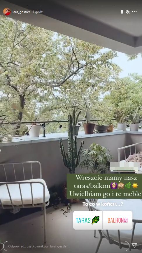 Lara Gessler pokazuje nowo urządzony taras