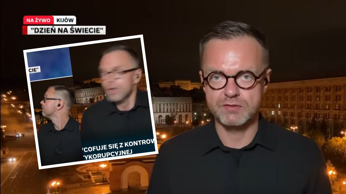Rakieta uderzyła obok reportera Polsat News. Był na wizji