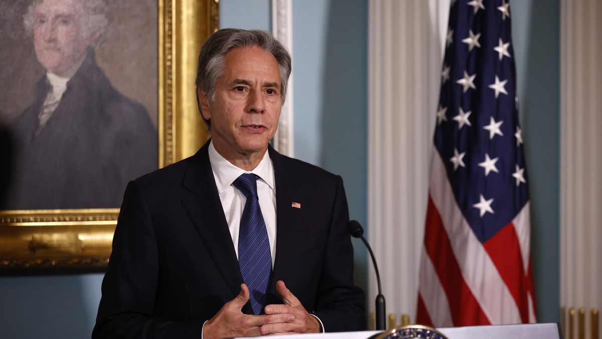 WASHINGTON, DC - SEPTEMBER 30: U.S. Secretary of State Antony Blinken delivers remarks alongside Norwegian Foreign Minister Espen Barth Eide as they participate in a memorandum of cooperation signing ceremony at the State Department on September 30, 2024 in Washington, DC. The two leaders signed a memorandum of cooperation on “High-Standard, Market-Oriented Trade of Critical Minerals,” strengthening their partnership on clean energy. (Photo by Kevin Dietsch/Getty Images)