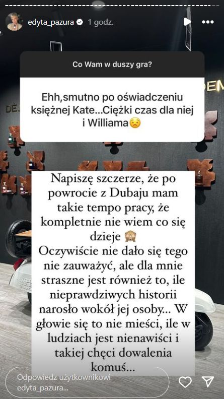 Edyta Pazura o sytuacji wokół Kate