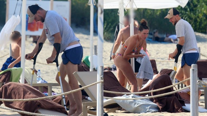 Piotr Kupicha wypoczywa na plaży w Sopocie z żoną i córką