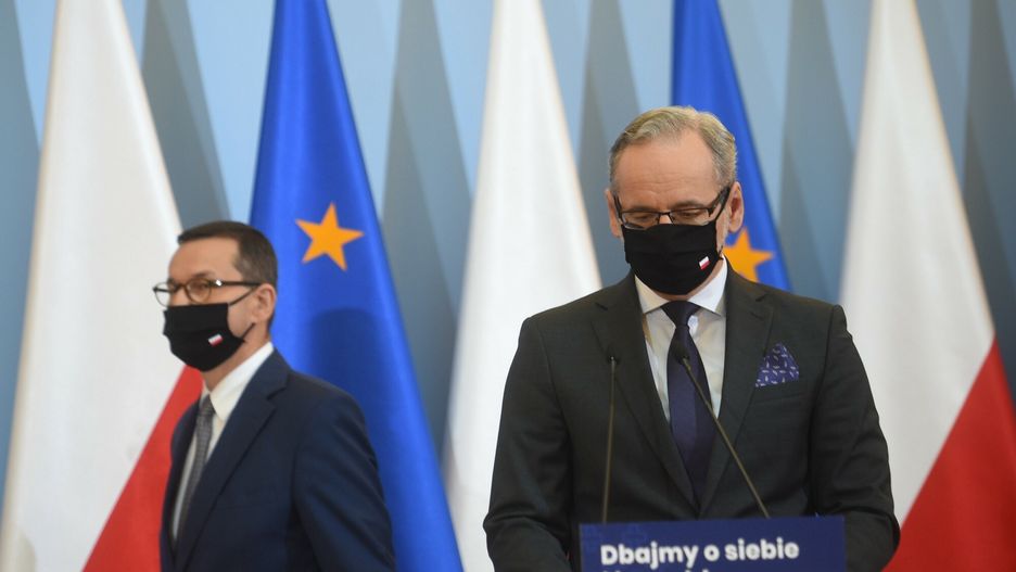 Koronawirus w Polsce. Na zdjęciu M. Morawiecki i A. Niedzielski