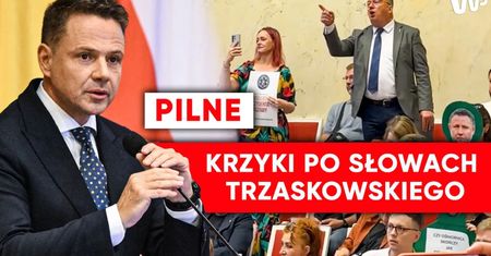 Trzaskowski zabrał głos. Później na sali rozległy się krzyki