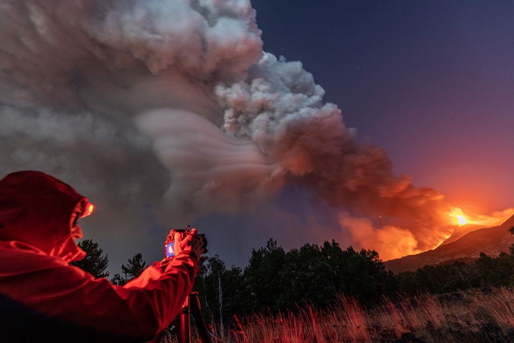 Widowiskowa erupcja Etny 9 sierpnia br.