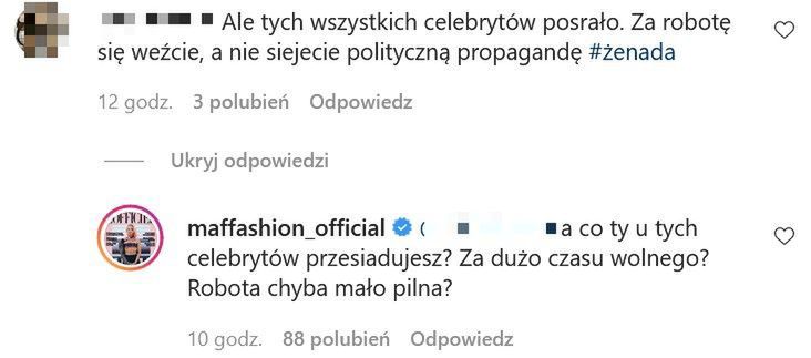 Maffashion dyskutuje z obserwatorami