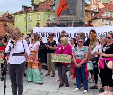 Warszawa. "Usłyszmy krzyk afgańskich sióstr". Demonstracja solidarności