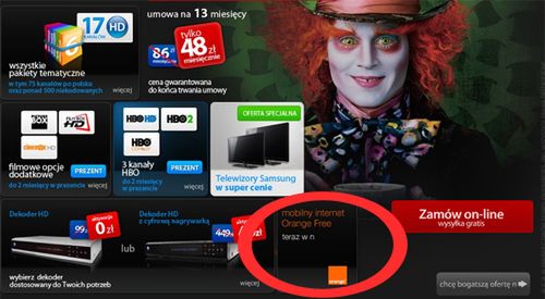Internet z Orange w telewizji n