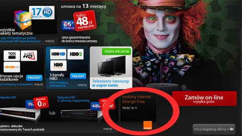 Internet z Orange w telewizji n 1