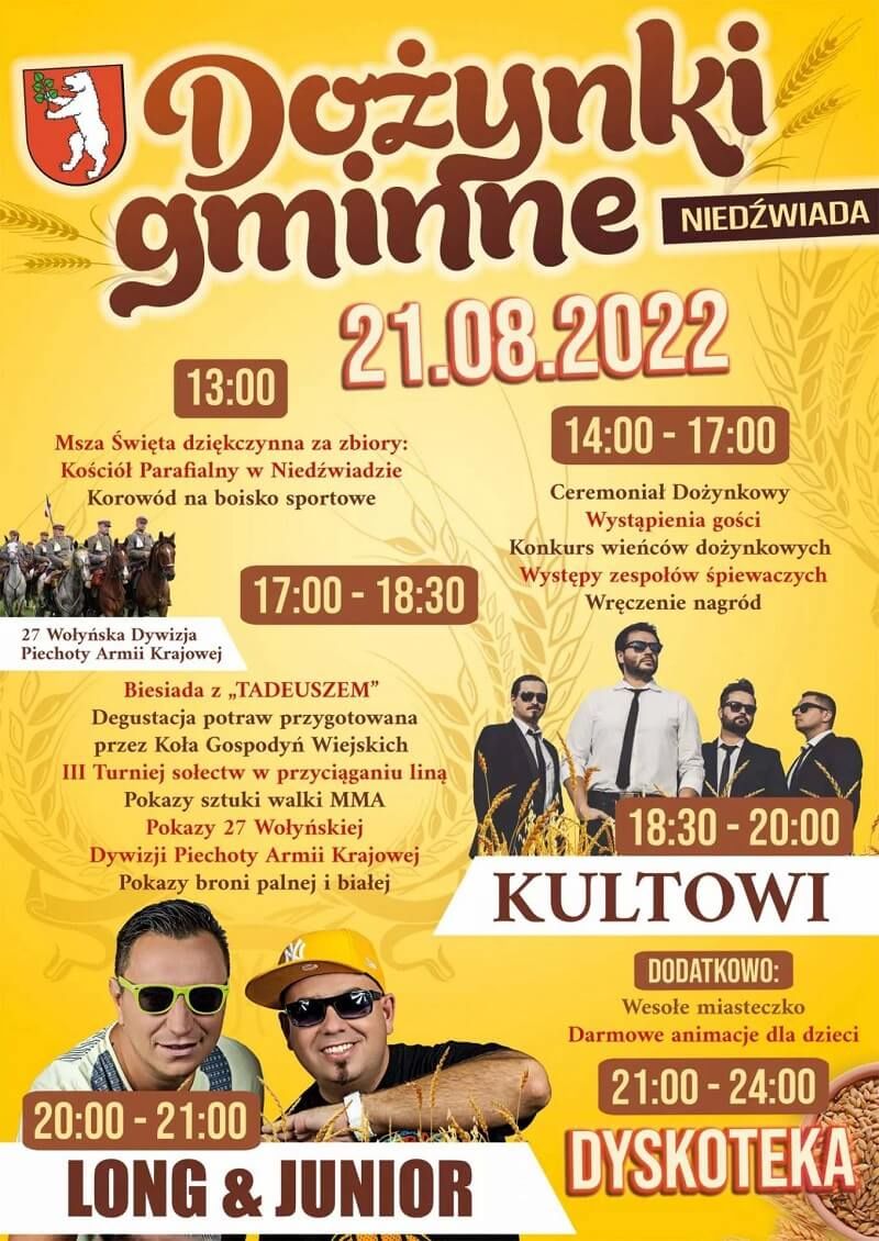 Dożynki Gminy Niedźwiada 2022 - program