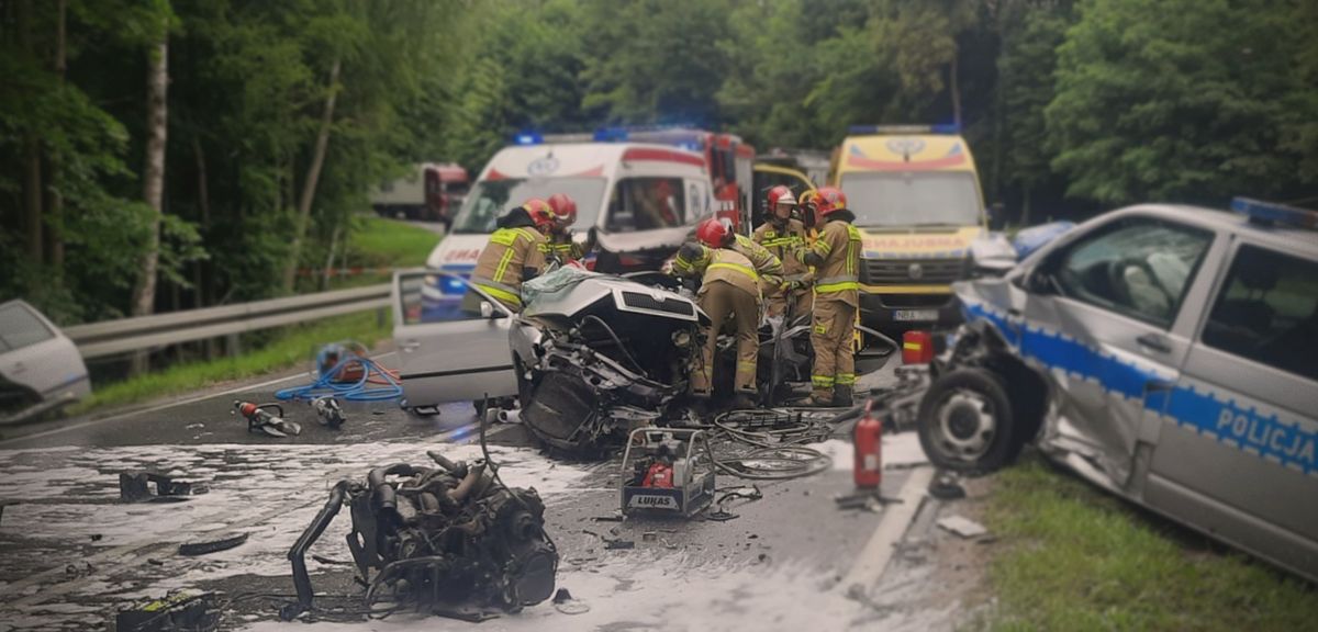 Wypadek na drodze krajowej nr 59 z Giżycka do Wilkas