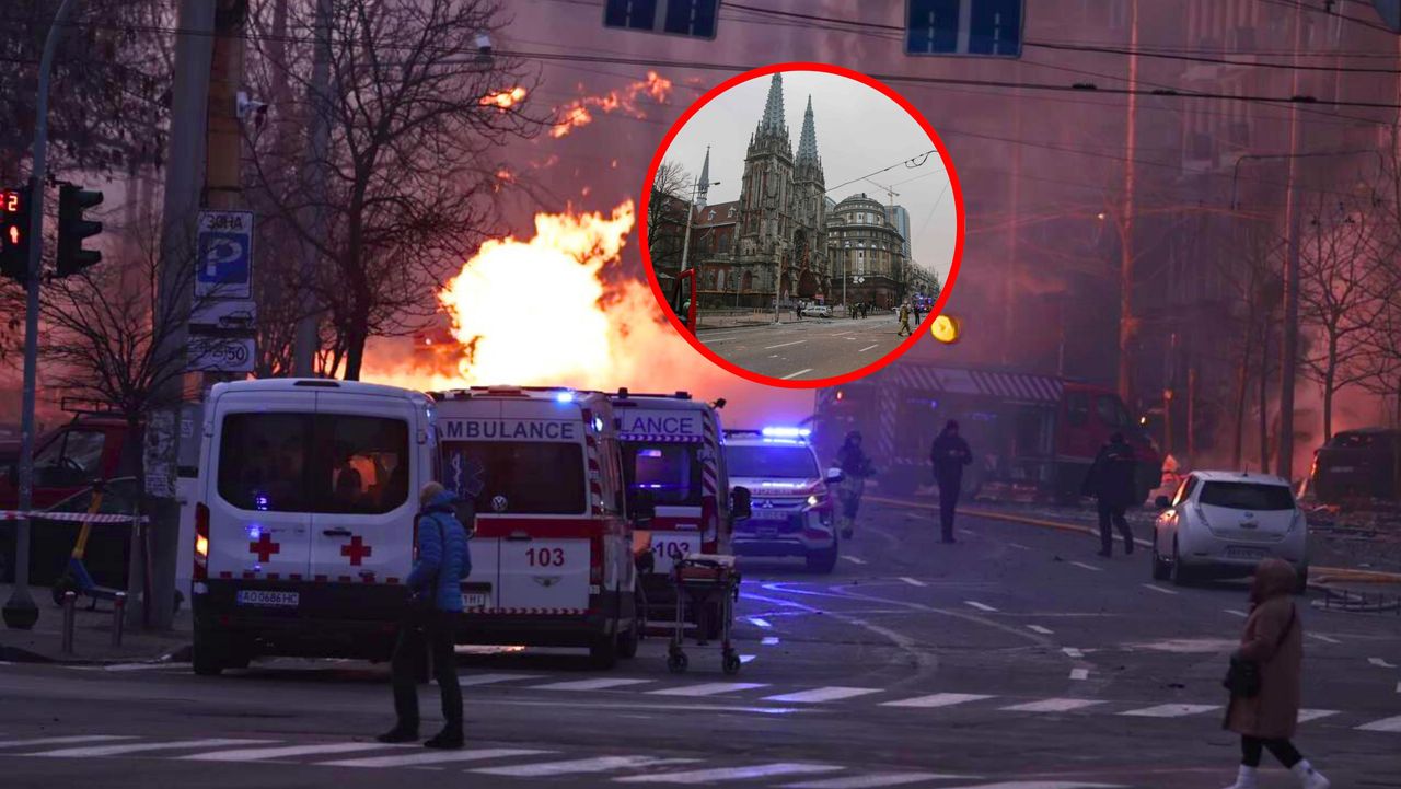 Russian missile fragments shatter Kyiv church windows