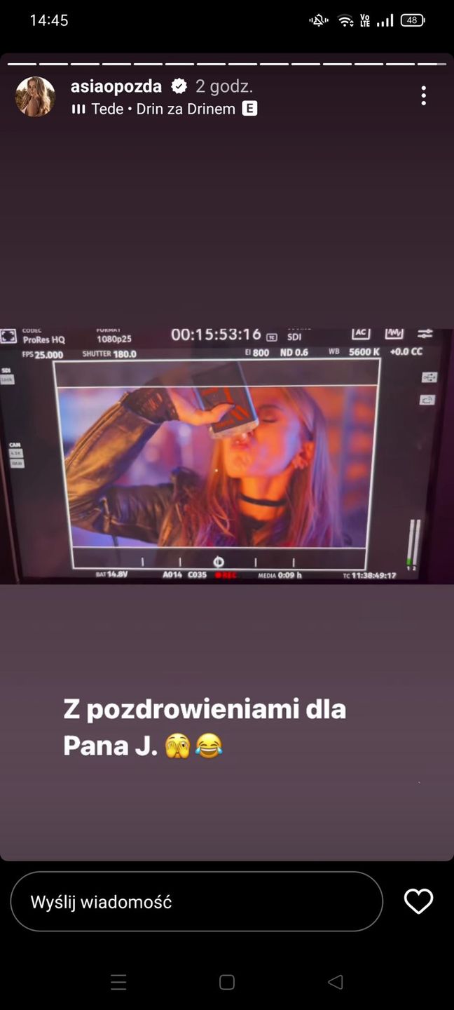 Joanna Opozda przesłała "specjalne pozdrowienia" dla prezesa PiS
