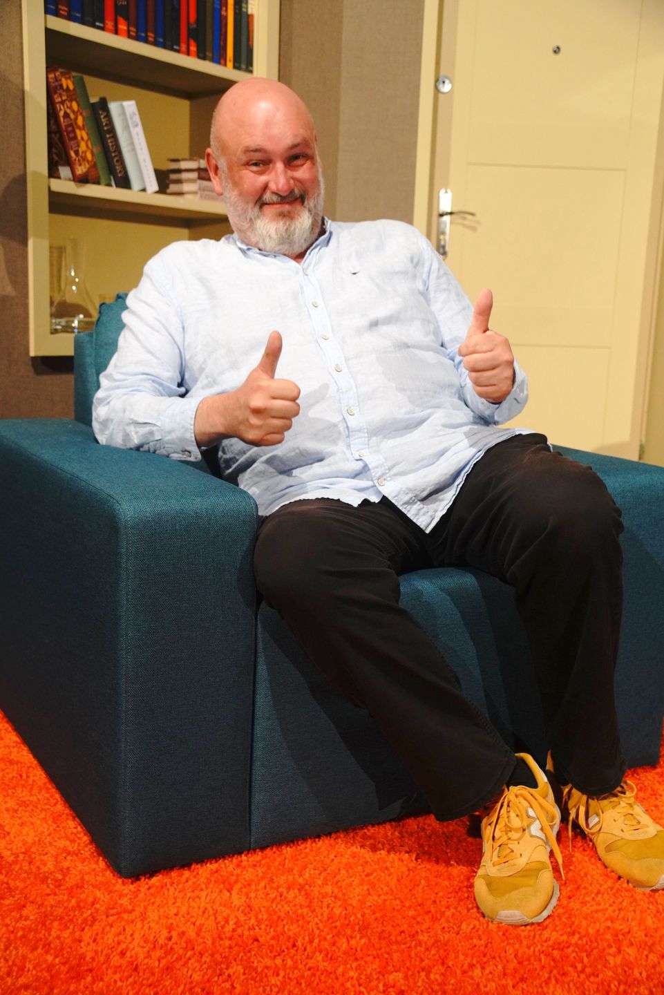 Michał Piela na premierze spektaklu 