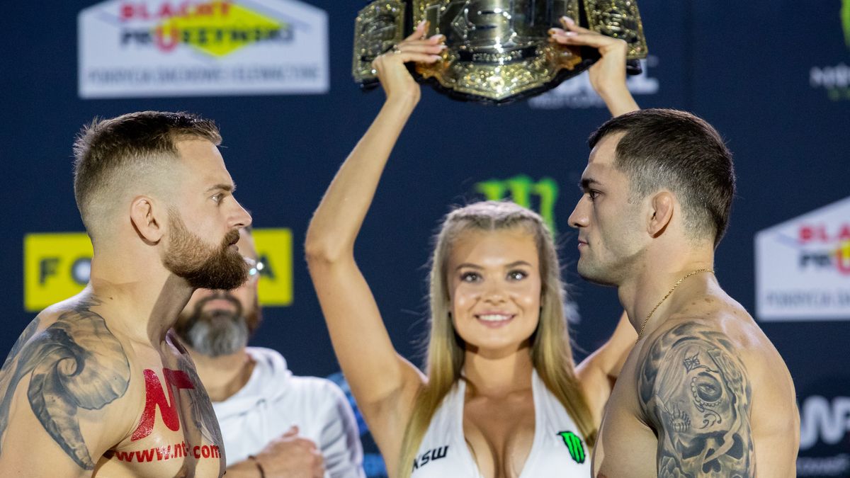 Patrik Kincl,Roberto Soldic during the KWW 63 official Weigh-in ceremony, in Warsaw, Poland, on September 3, 2021. (Photo by Foto Olimpik/NurPhoto via Getty Images)