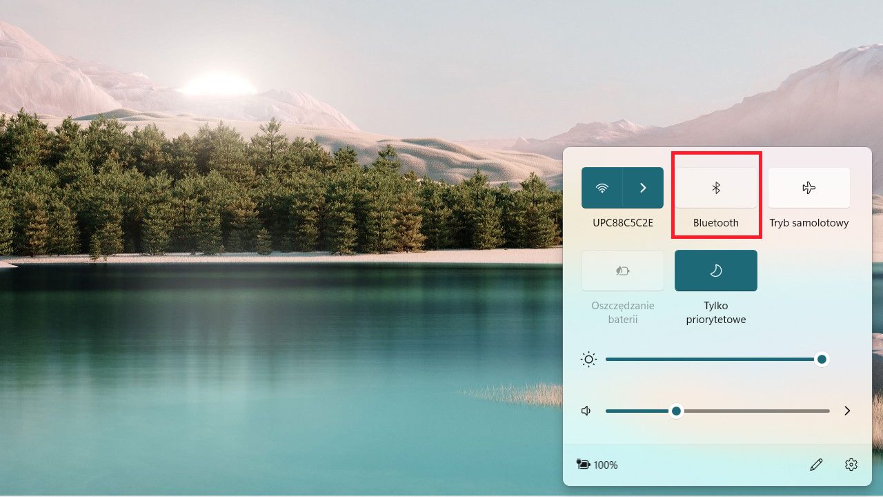 Windows 11: zasobnik systemowy, włączamy Bluetooth