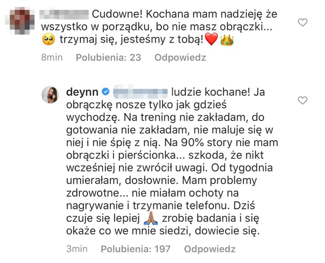 Deynn odpowiada na doniesienia o rozstaniu z Danielem