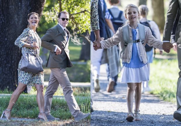 Szwedzka księżniczka Estelle idzie do szkoły z rodzicami pod okiem fotografów (FOTO)