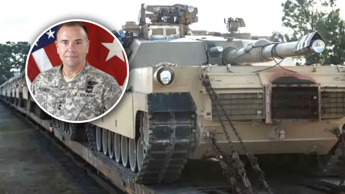 Amerykańskie czołgi M1A1 Abrams w trakcie transportu