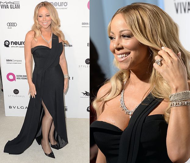 Elegancka Mariah Carey na imprezie Eltona Johna