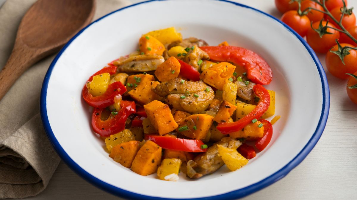 Kurczak i bataty to dobre połączenie. 