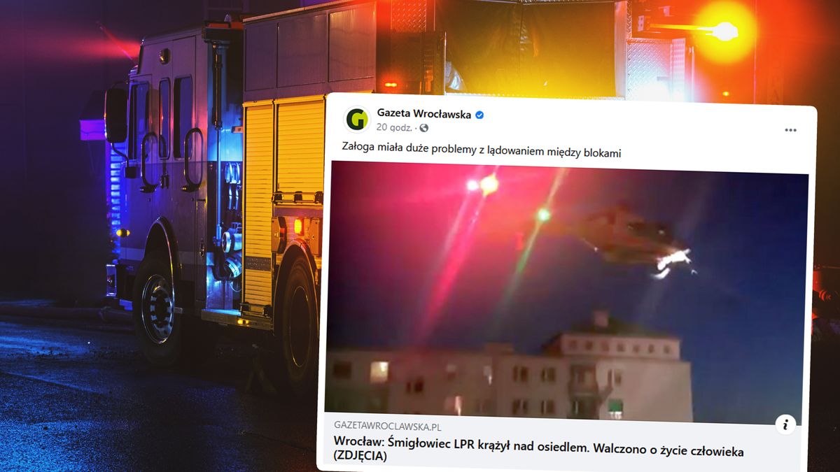 Śmigłowiec LPR usiłował wylądować między blokami we Wrocławiu