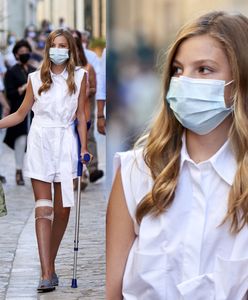 Księżniczka Sofia o kulach, wspiera się na starszej siostrze. Co się stało?