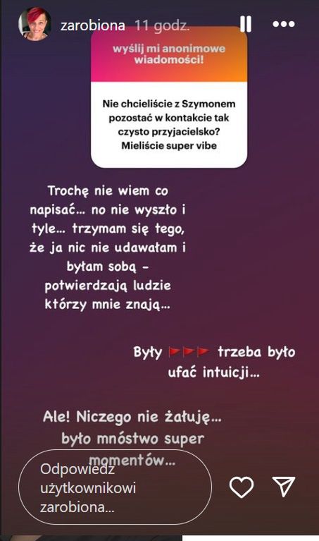 Wpis Moniki Soliszko na Instagramie