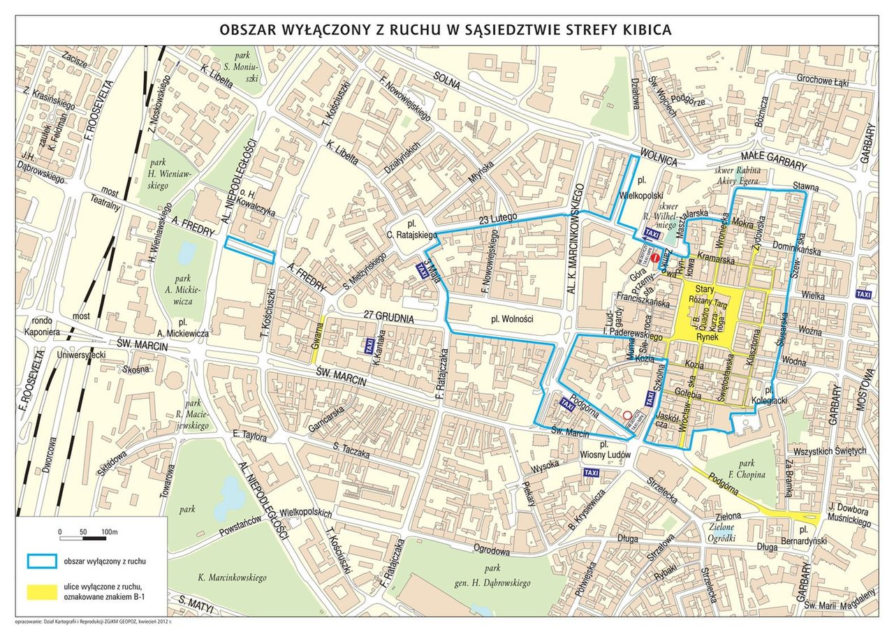 Poznań ZDM - mapa na dni niemeczowe