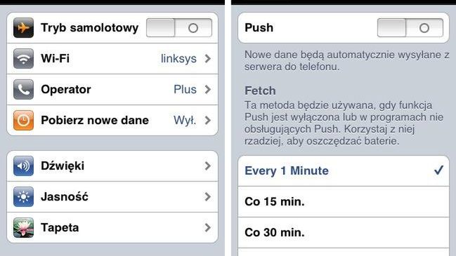 Działanie Fetch w iPhonie co minutę 1