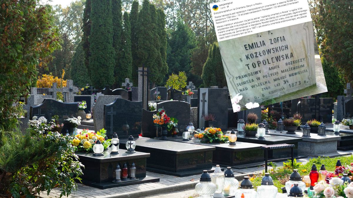 Nietypowe epitafium na cmentarzu w Płocku