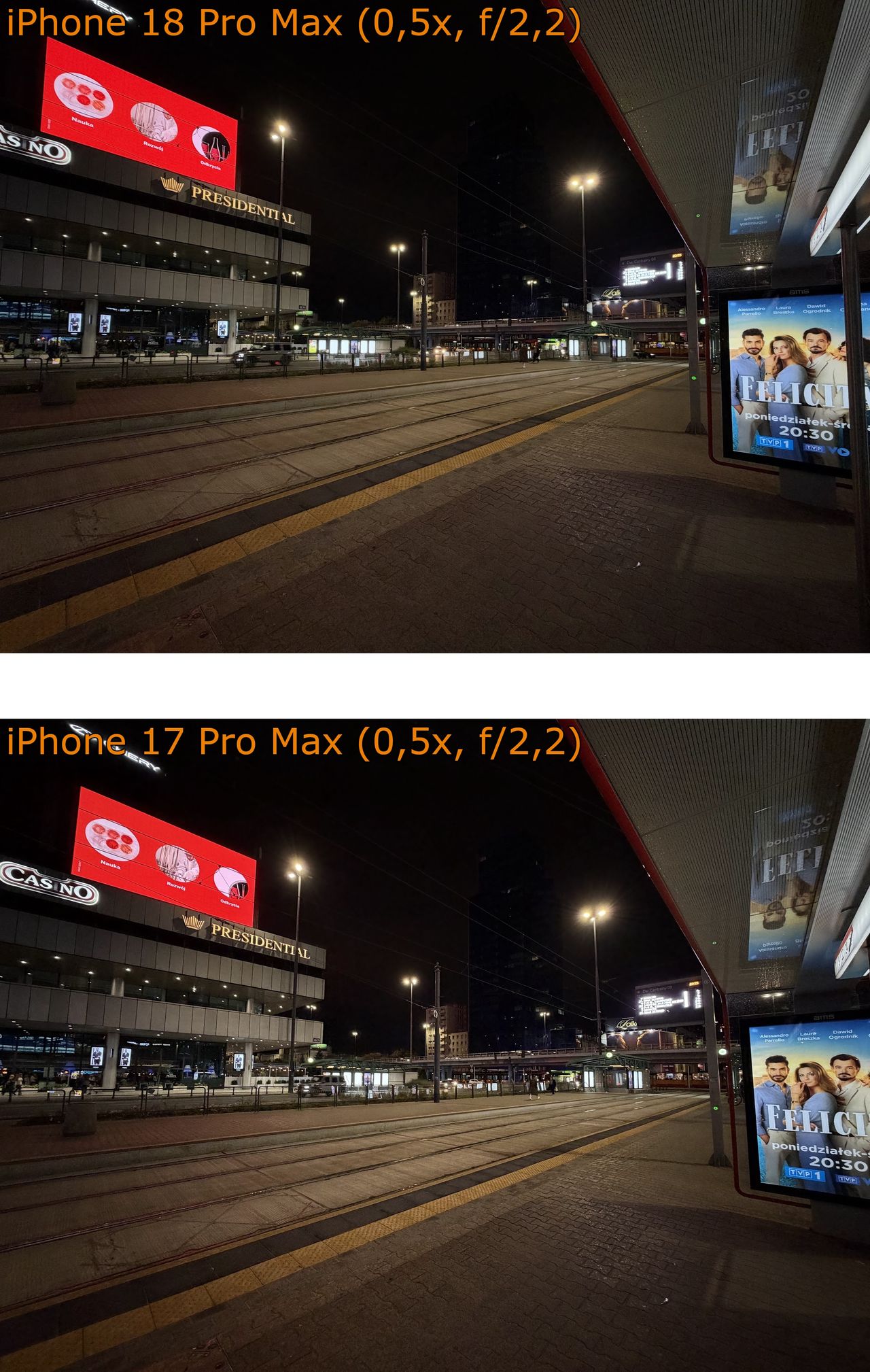 iPhone 18 Pro Max i iPhone 17 Pro Max - porównanie zdjęć