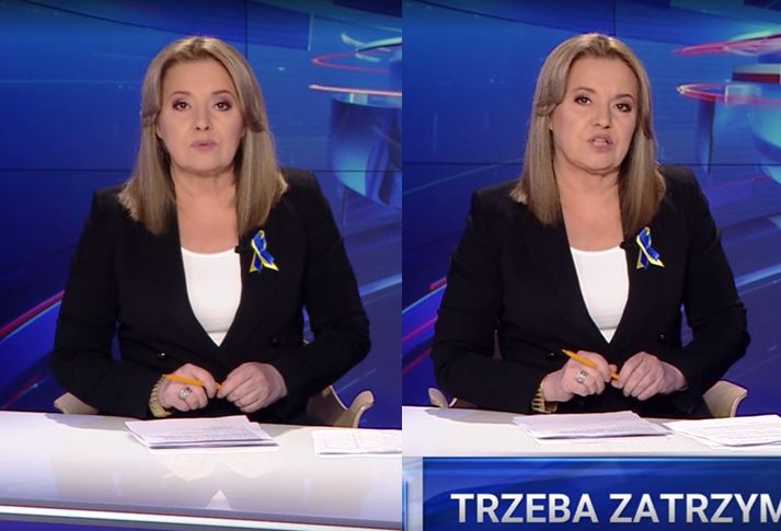 Danuta Holecka została blondynką. Tak prezentowała się w "Wiadomościach" 