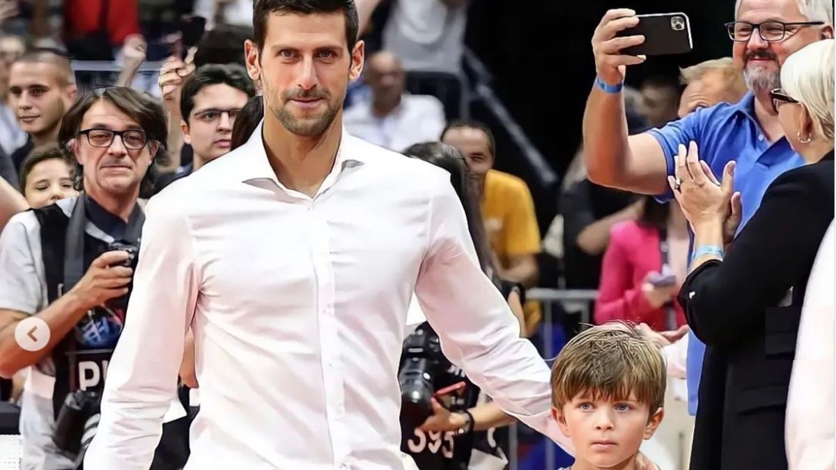Novak Djoković z synem Stefanem