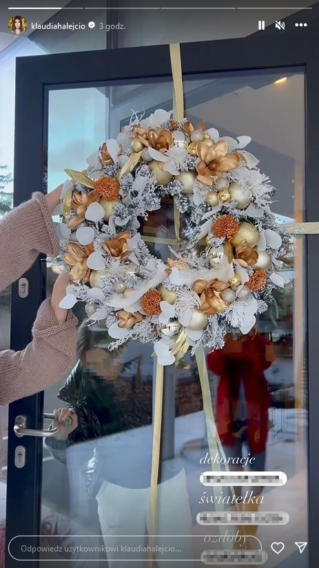 Klaudia Halejcio udekorowała willę na święta
