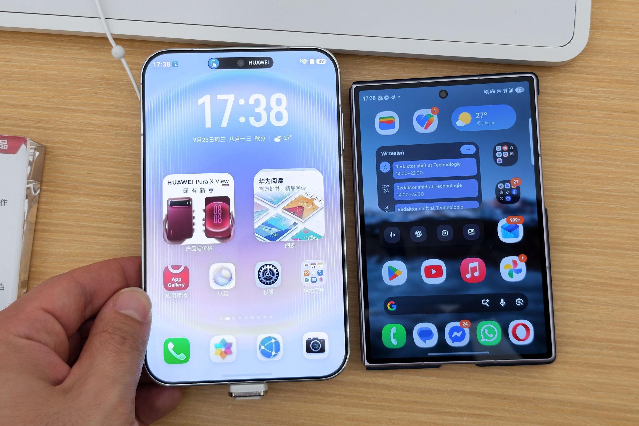 Huawei Pura X View i Samsung Galaxy Z Fold 8