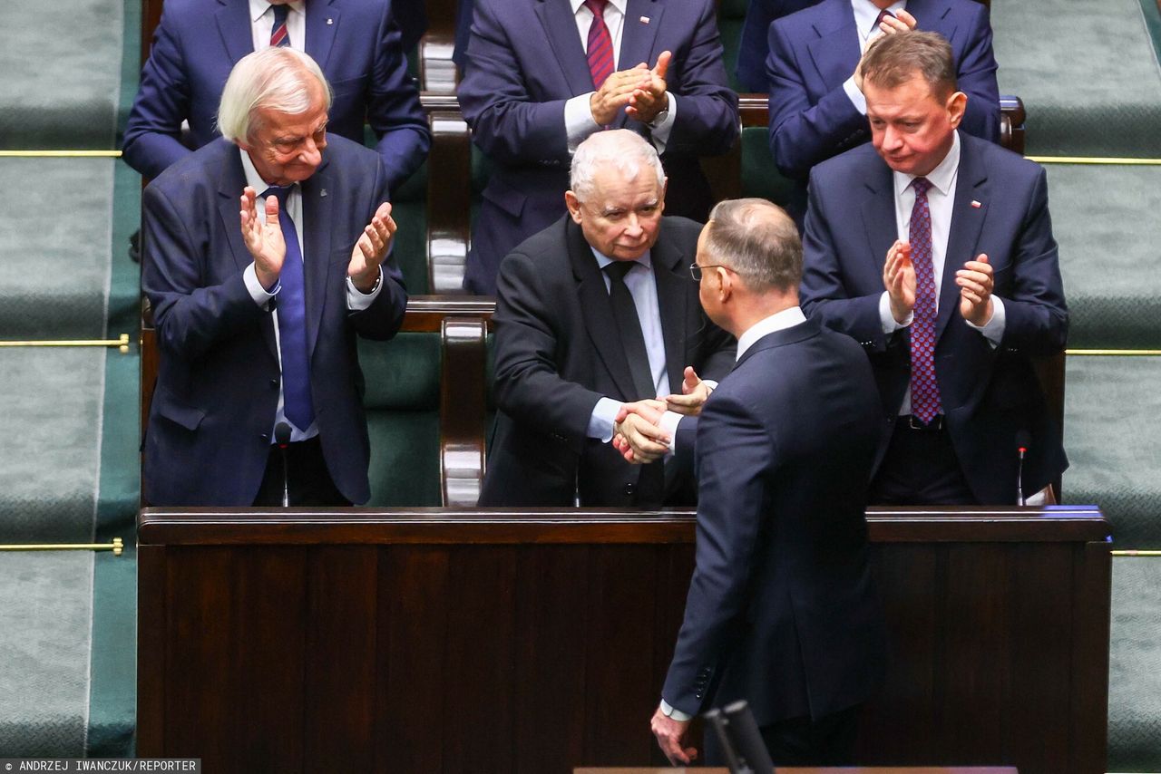 Jarosław Kaczyński i Andrzej Duda w Sejmie 