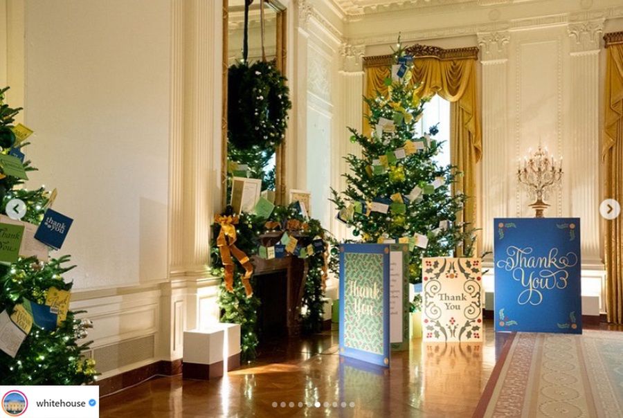 Jill Biden udekorowała Biały Dom na święta